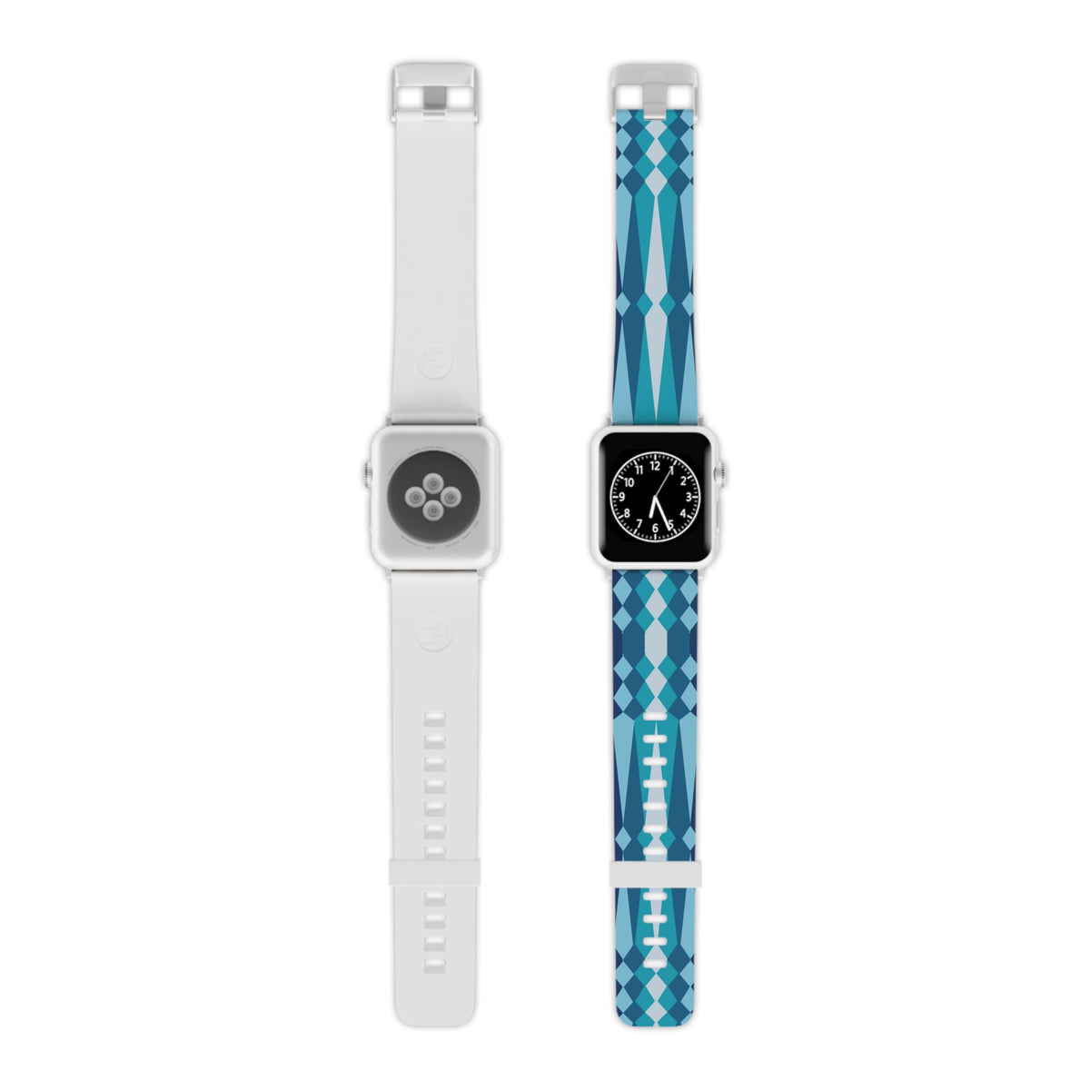 Blue Ribbonwork Rubber Apple Watch Band