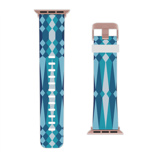Blue Ribbonwork Rubber Apple Watch Band