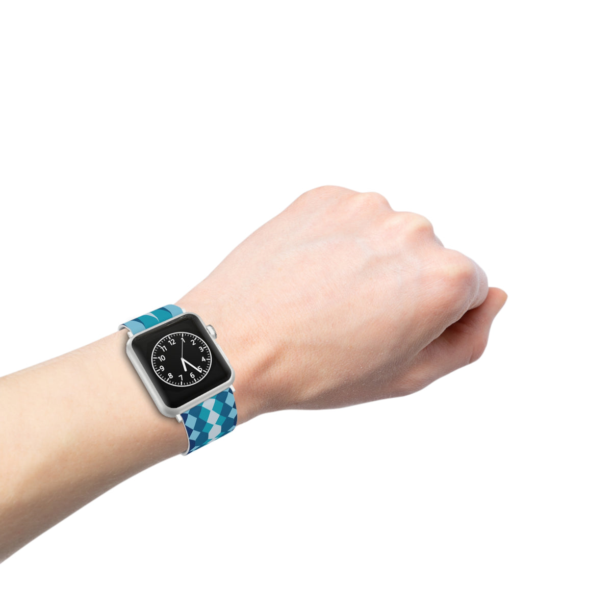 Blue Ribbonwork Rubber Apple Watch Band