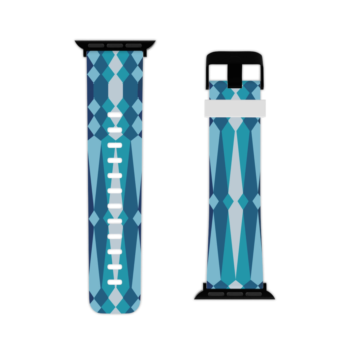 Blue Ribbonwork Rubber Apple Watch Band