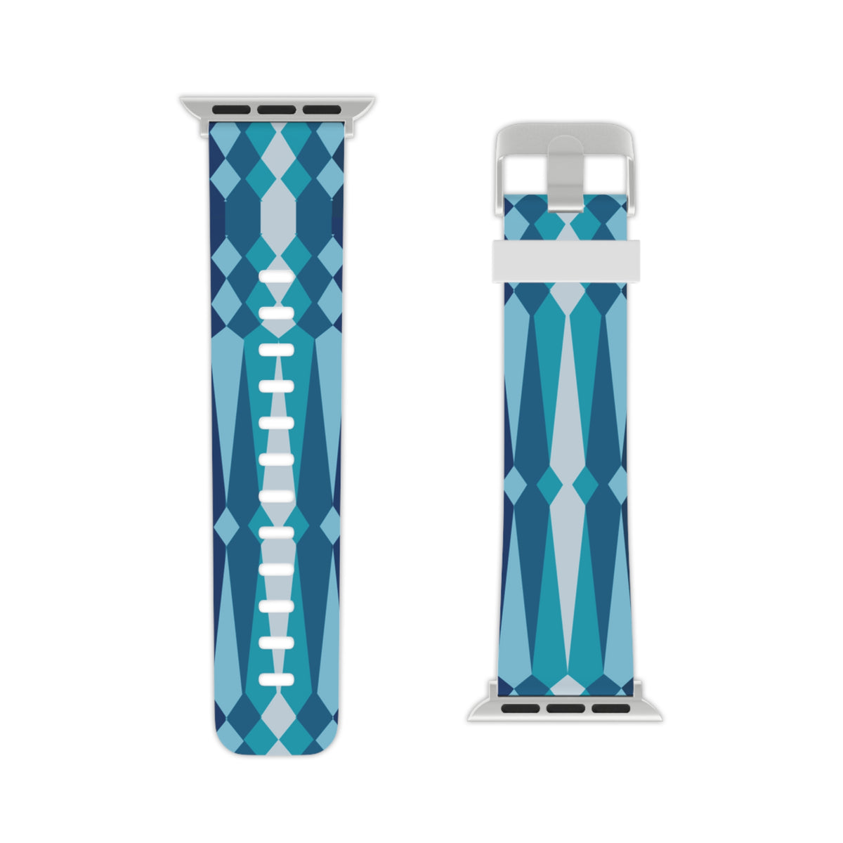 Blue Ribbonwork Rubber Apple Watch Band