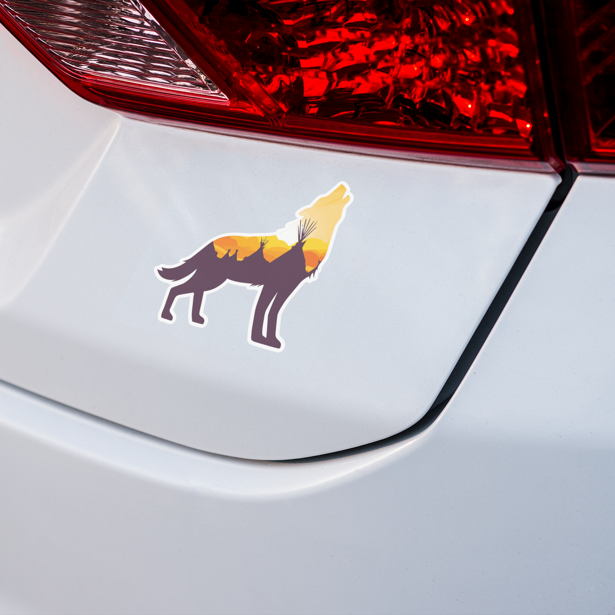 Sunset Wolf Sticker