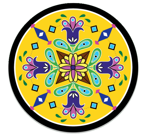 Floral Round Sticker
