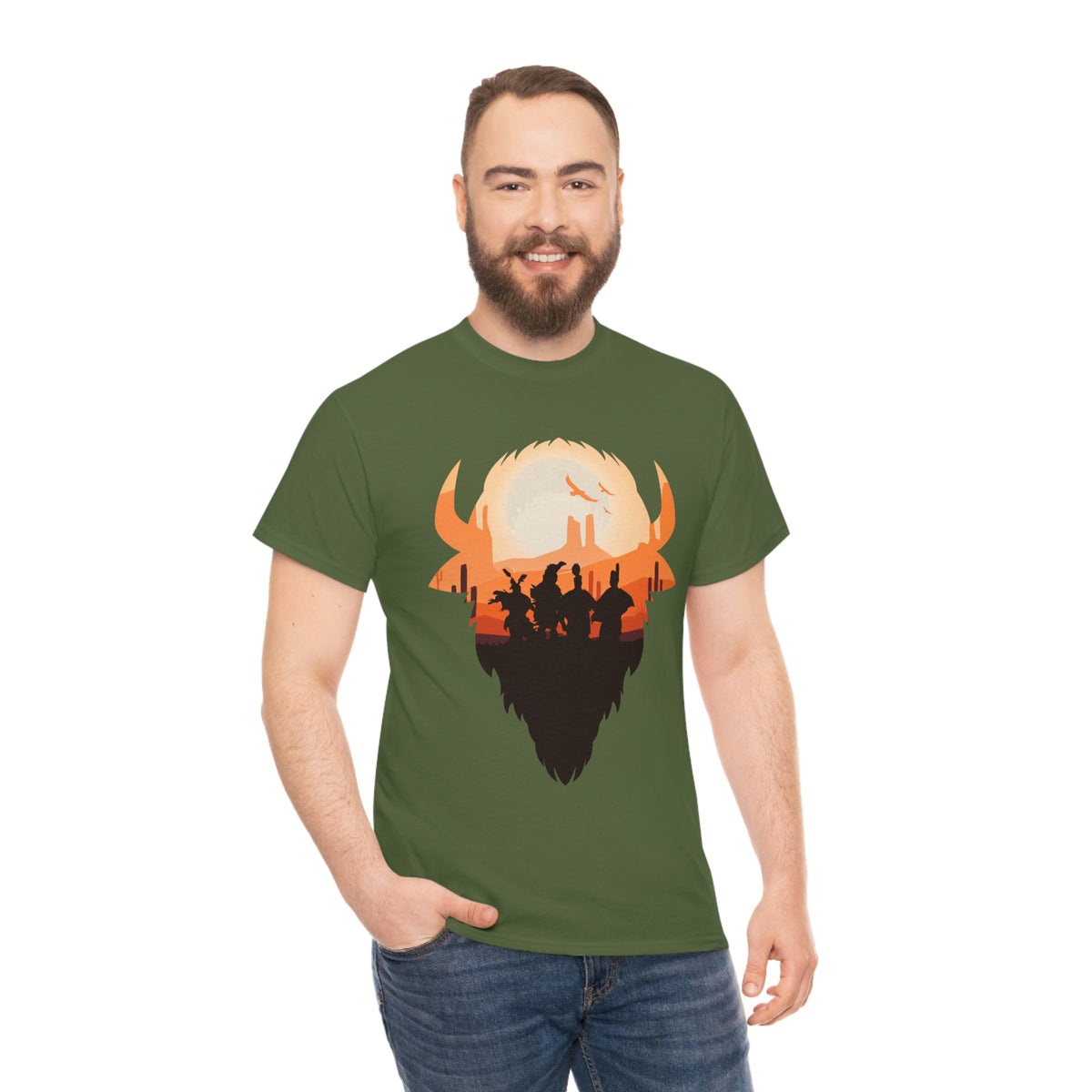 Pow Wow Buffalo Silhouette T-Shirt