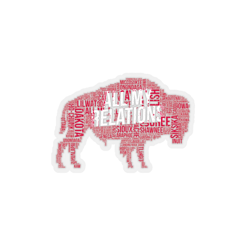 All My Relations Buffalo Tribal Sticker