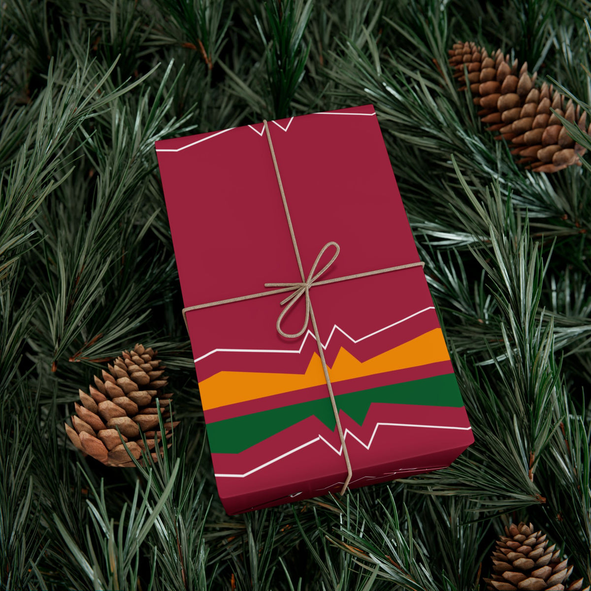 Gift Wrap Paper — Festive Ribbonwork Pattern for Holidays & Birthdays