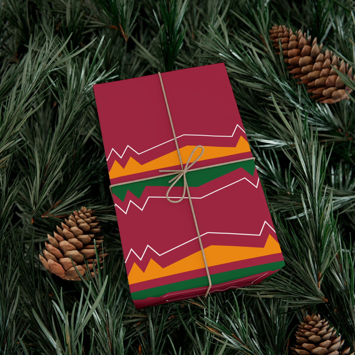 Gift Wrap Paper — Festive Ribbonwork Pattern for Holidays & Birthdays