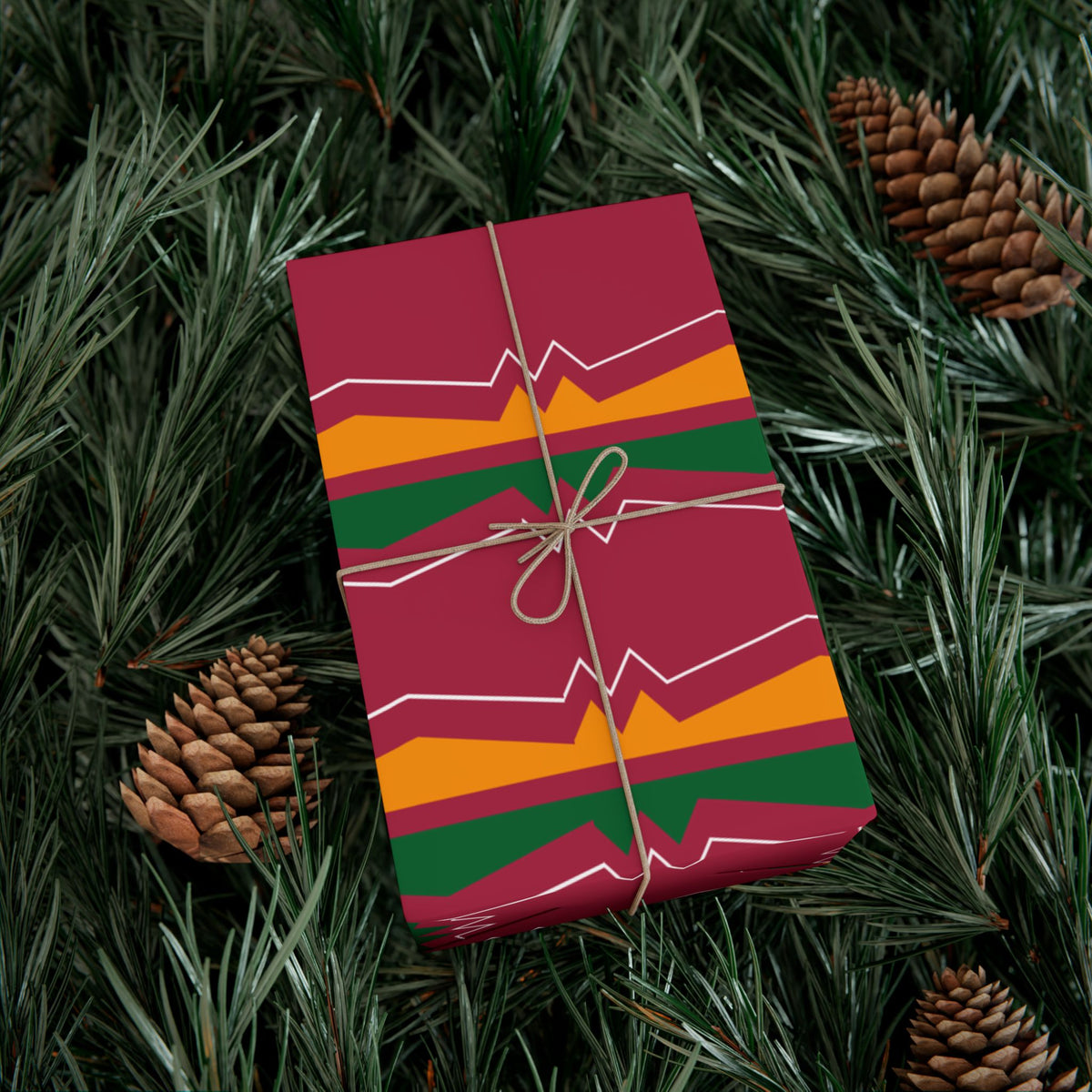 Gift Wrap Paper — Festive Ribbonwork Pattern for Holidays & Birthdays