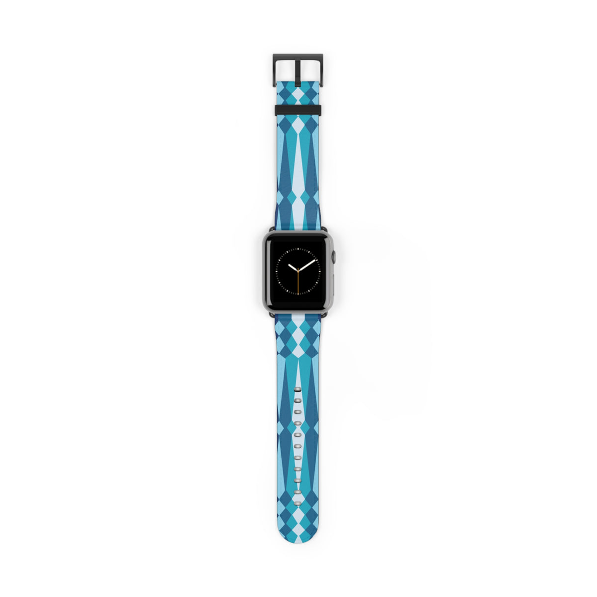 Blue Ribbonwork Leather Apple Watch Band