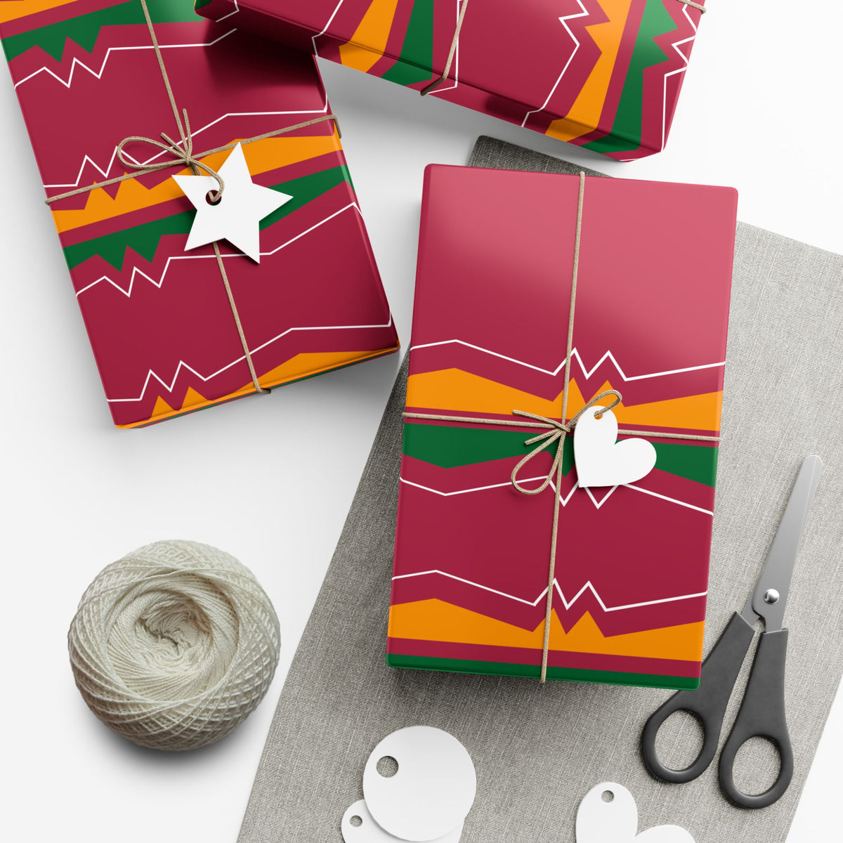 Gift Wrap Paper — Festive Ribbonwork Pattern for Holidays & Birthdays