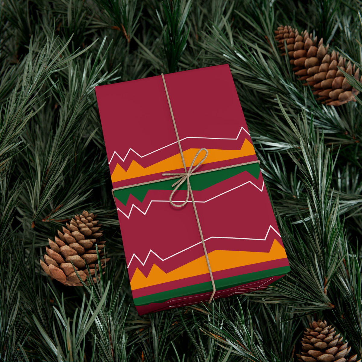 Gift Wrap Paper — Festive Ribbonwork Pattern for Holidays & Birthdays