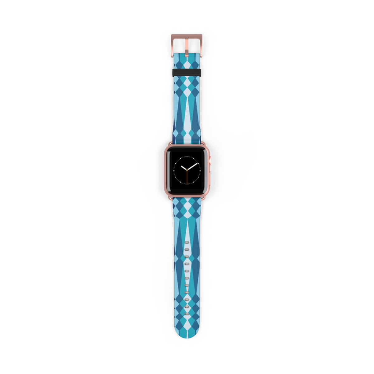 Blue Ribbonwork Leather Apple Watch Band