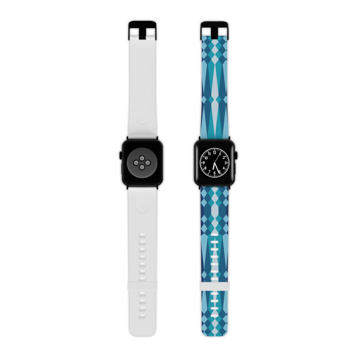 Blue Ribbonwork Rubber Apple Watch Band