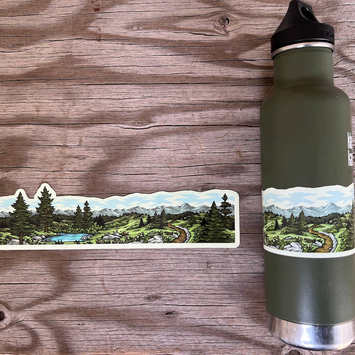 Mountain Sticker Bottle Wrap