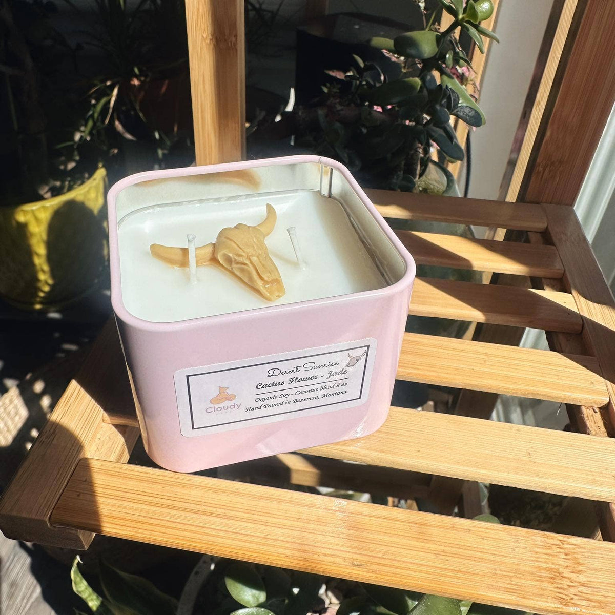 Desert Sunrise Candle! Cactus Flower & Jade