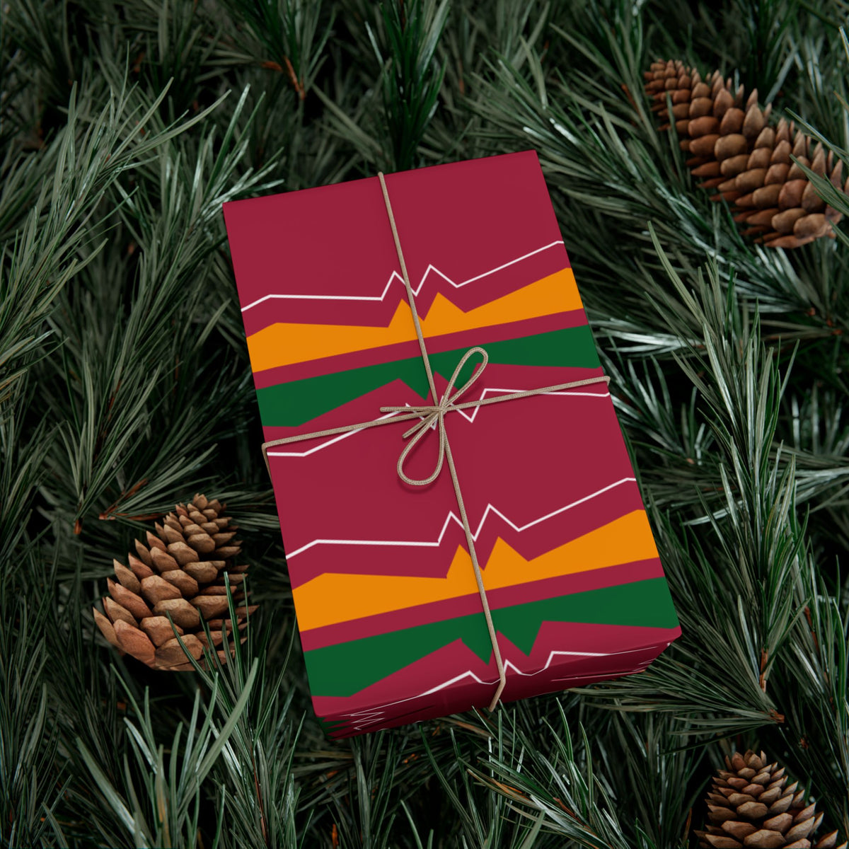 Gift Wrap Paper — Festive Ribbonwork Pattern for Holidays & Birthdays