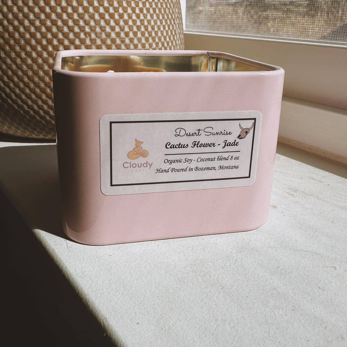 Desert Sunrise Candle! Cactus Flower & Jade