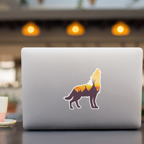 Sunset Wolf Sticker