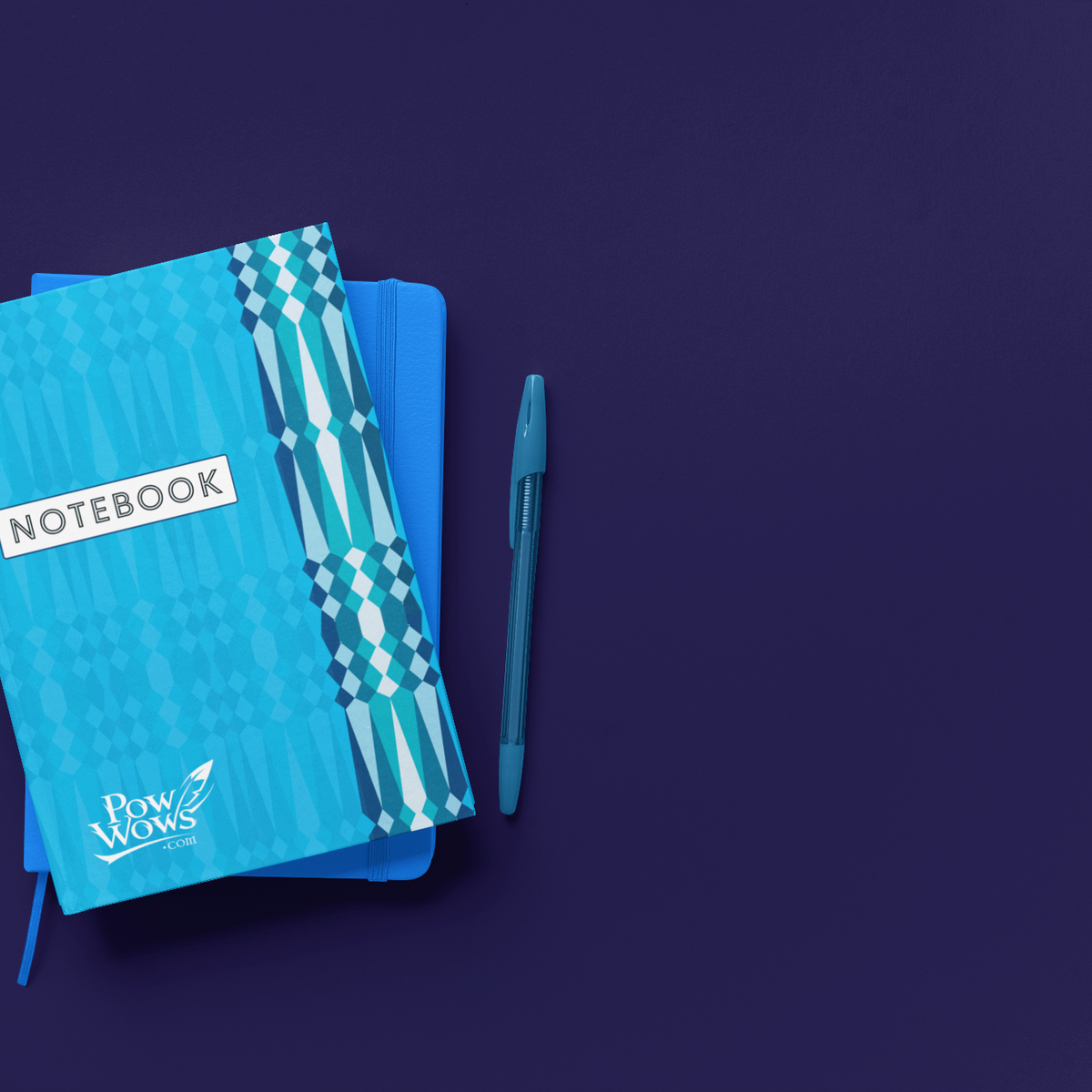 Pow Wow Notebook - Blue Ribbonwork
