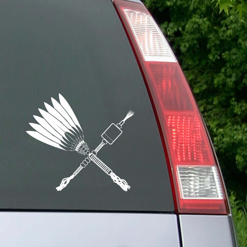 Fan and Rattle Sticker – Pow Wow Nation Shop
